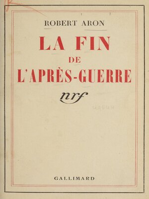 cover image of La fin de l'après-guerre